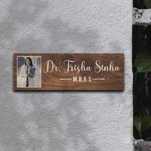 Personalized Name Plate With Photo | 12X4 Inches - Image 7