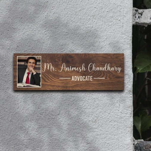 Personalized Name Plate With Photo | 12X4 Inches - Image 3