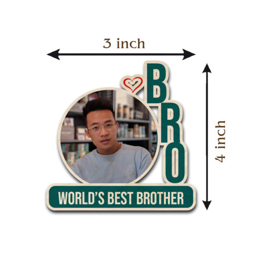 Personalized Brother Magnet | Wooden | 4*3 Inches - Image 6