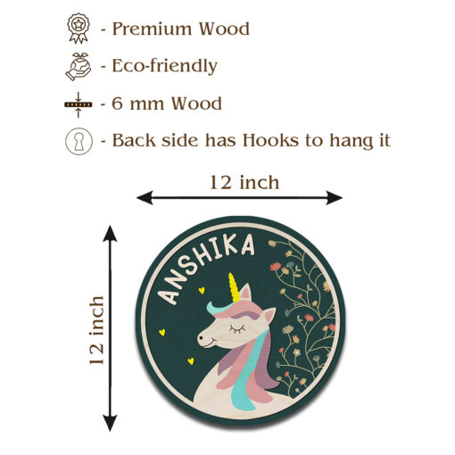 Personalized Unicorn Name Plate| Wooden - Image 7