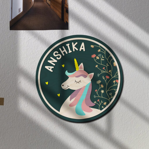 Personalized Unicorn Name Plate| Wooden - Image 3