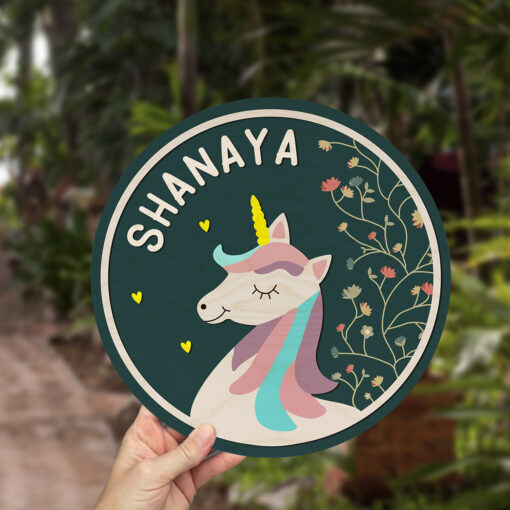 Personalized Unicorn Name Plate| Wooden - Image 6