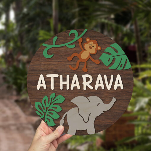 Personalized Kids Room Name Plate Animal Theme - Image 6