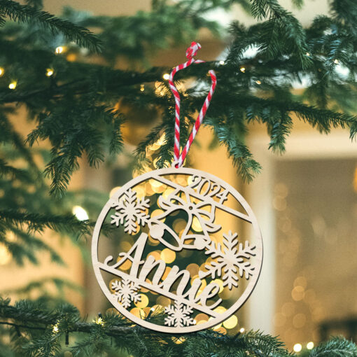 Christmas Laser Cut Wood Ornament | Personalized | 4 Inch - Image 6