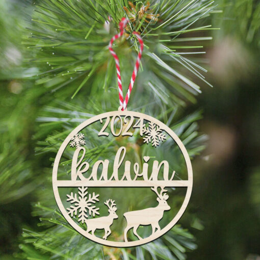 Christmas Laser Cut Wood Ornament | Personalized | 4 Inch - Image 9