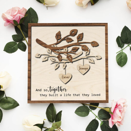 Anniversary Couples Wood Print | Personalized - Image 2