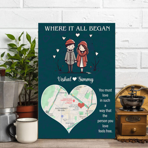 Where It All Began Map Wood Print | Personalized