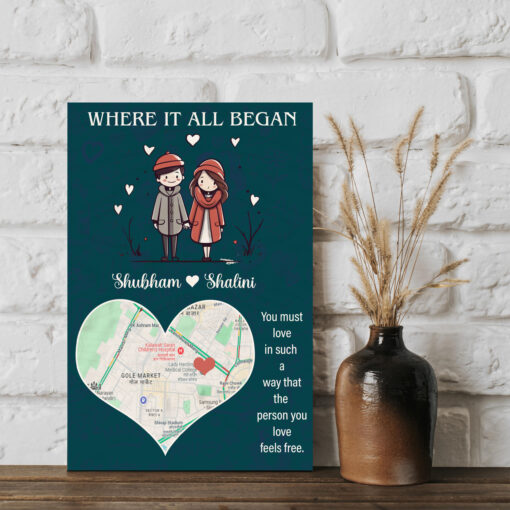 Where It All Began Map Wood Print | Personalized - Image 2