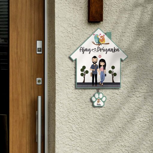 Personalized | Hut Design Name Plate With Two Pet'S Paw - Image 28