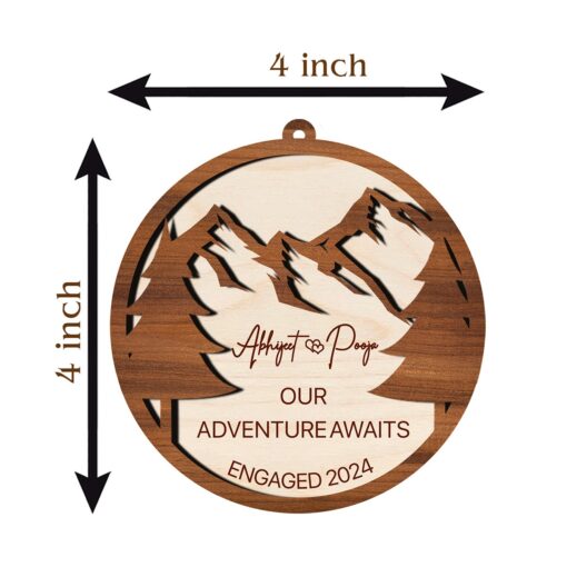 Mountain Love  Handcrafted Wooden Ornament | Custom-Made | 4 Inch - Image 3