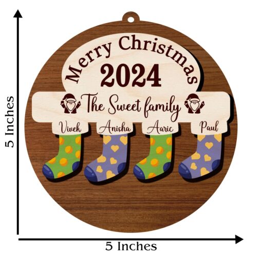 Stockings Wooden Ornament With Family Member Name | Personalized | 5 Inch - Image 18