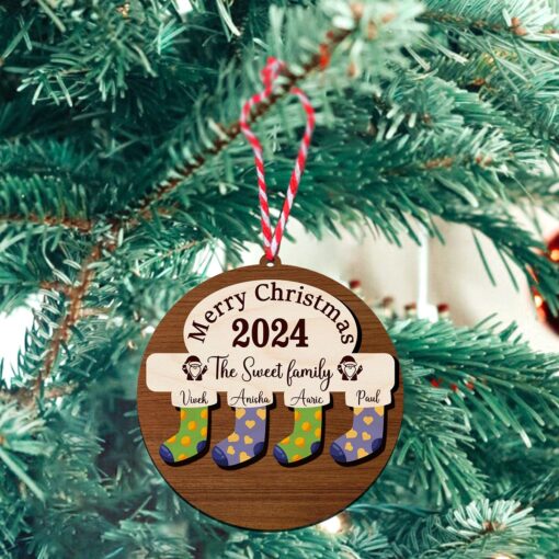 Stockings Wooden Ornament With Family Member Name | Personalized | 5 Inch - Image 15