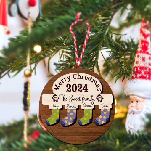 Stockings Wooden Ornament With Family Member Name | Personalized | 5 Inch - Image 17