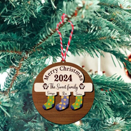 Stockings Wooden Ornament With Family Member Name | Personalized | 5 Inch - Image 10