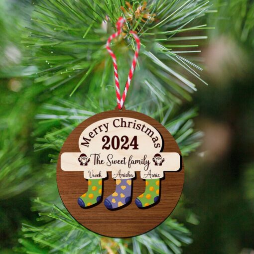 Stockings Wooden Ornament With Family Member Name | Personalized | 5 Inch - Image 9