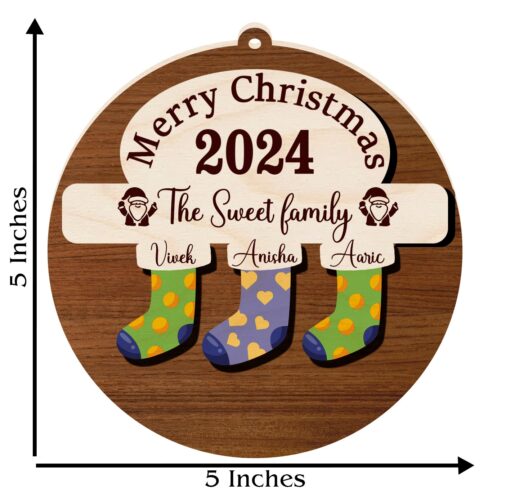 Stockings Wooden Ornament With Family Member Name | Personalized | 5 Inch - Image 12