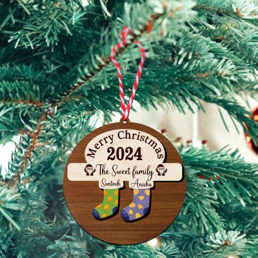 Stockings Wooden Ornament With Family Member Name | Personalized | 5 Inch - Image 5